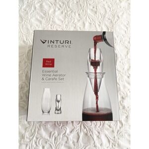 Vinturi Reserve Red Wine Essential Aerator & Carafe Set Williams Sonoma Gift New